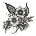 Wildflowers with shading tattoo design idea