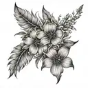 Wildflowers with shading tattoo design idea
