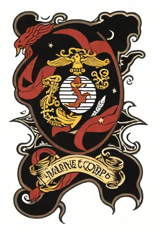 marine corp tattoo design idea