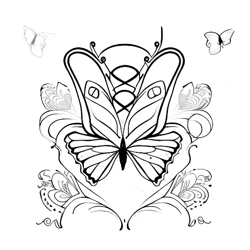 Butterfly gothic tattoo design idea