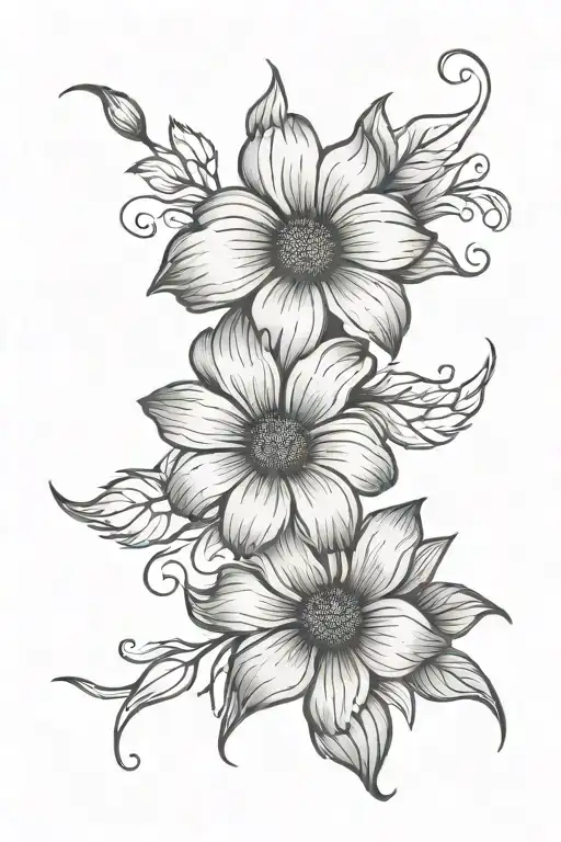 two flowers with the quote 1 corinthians 16:14 underneath vertically  tattoo design idea