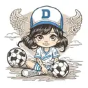 little girl soccer uniform dodgers hat on lots of freckles black hair big eyes   tattoo design idea
