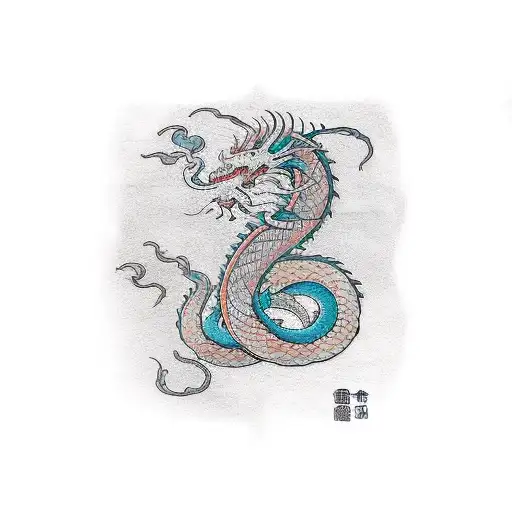 libra and leo in dragon tattoo design idea