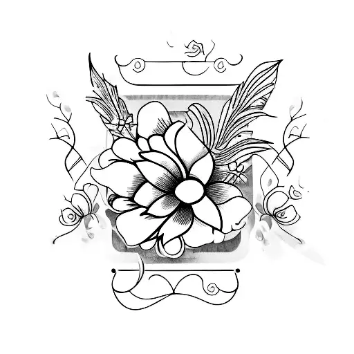 Elegant sugaring tools tattoo design idea