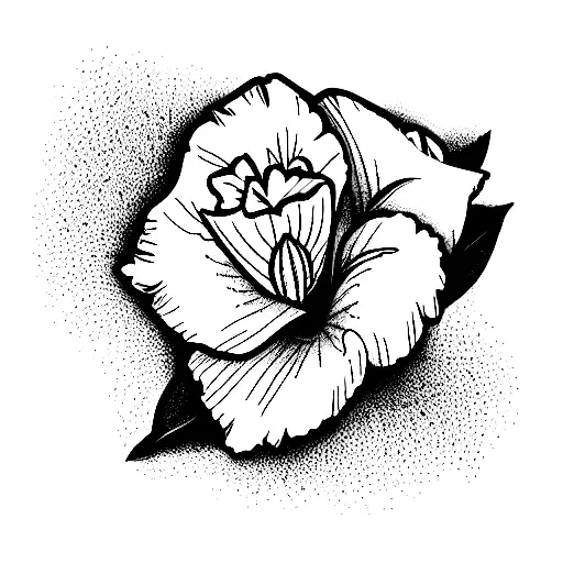 daffodil with a rose and geranium tattoo design idea