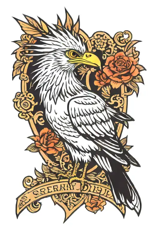 secretary bird tattoo design idea