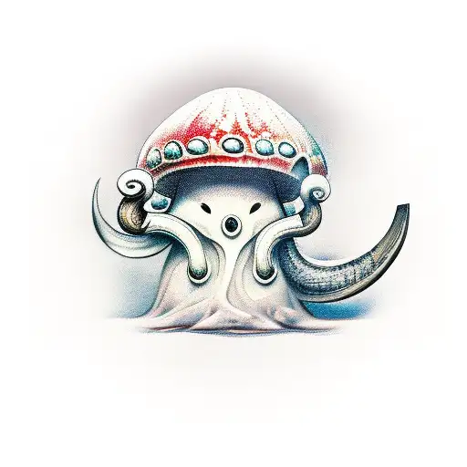 viking mushroom funny tattoo design idea