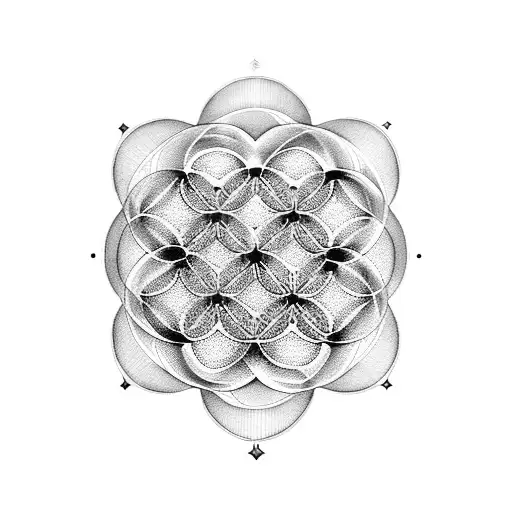 flower of life Chakra geometry spiritual sleeve tattoo design idea