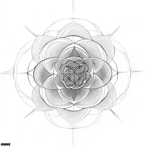 flower of life Chakra geometry spiritual sleeve tattoo design idea