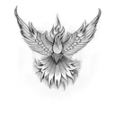 fire bird that's wanna break free tattoo design idea