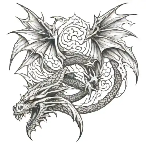 targaryen 3 dragon dracarys tattoo design idea