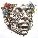 trouble with the head of a person with emotional tattoo design idea