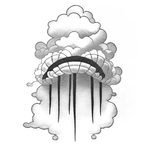 Japanese-style cloud transforming into a tattoo machine tattoo design idea