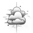 Japanese-style cloud transforming into a tattoo gun tattoo design idea