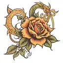 sun and rose  tattoo design idea