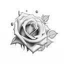 A rose surrounded by vines and topped with betty boop that reaches her shoulder tattoo design idea