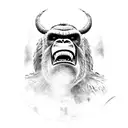 king kong  mouth tattoo design idea