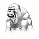 king kong  mouth tattoo design idea