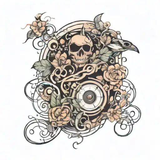 a garden of sound waves emanating tattoo design idea