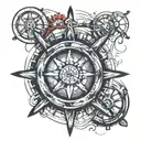dad nautical ship wheel  tattoo design idea