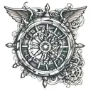 dad nautical ship wheel  tattoo design idea
