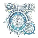dad nautical ship wheel  tattoo design idea