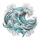 waves crashing tattoo design idea