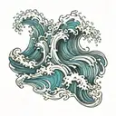 waves crashing tattoo design idea