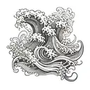 waves crashing tattoo design idea