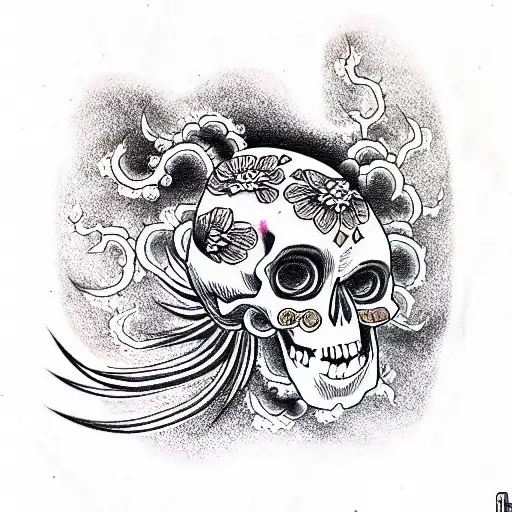 Skull tattoo design idea
