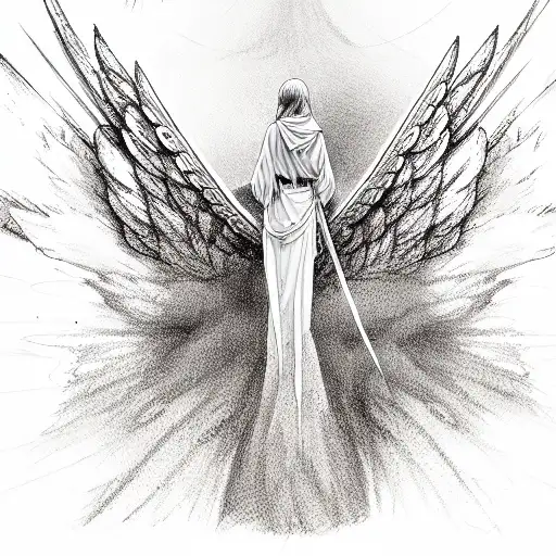 angel returns home  tattoo design idea