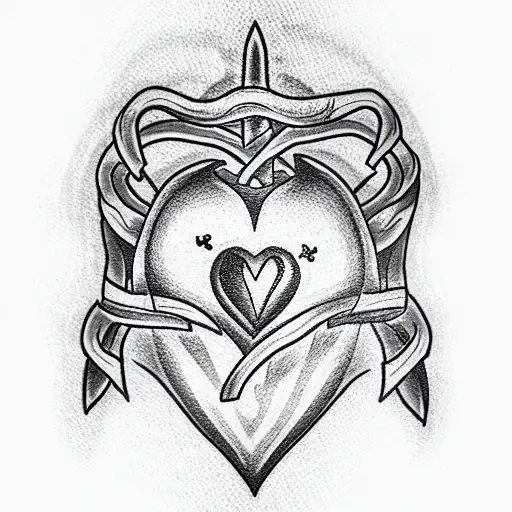 soldier heart tattoo design idea