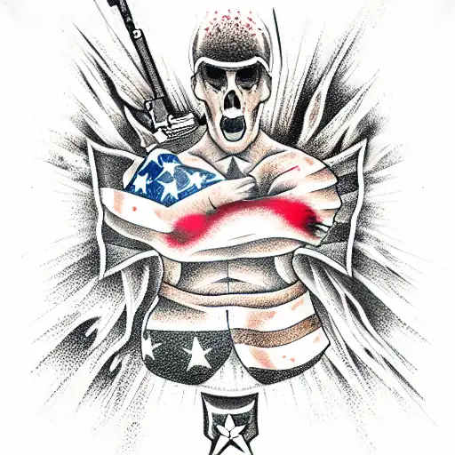 soldier revenge tattoo design idea