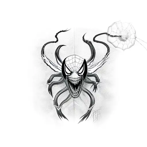 Venom taking over Spiderman tattoo design idea
