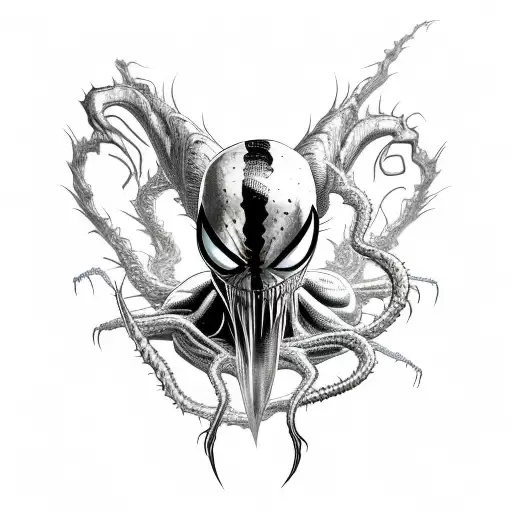 Venom taking over Spiderman tattoo design idea