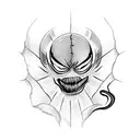 Venom taking over Spiderman tattoo design idea