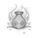 vase broken 3 pieces  tattoo design idea