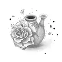 vase broken 3 pieces  tattoo design idea