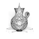 vase broken 3 pieces  tattoo design idea