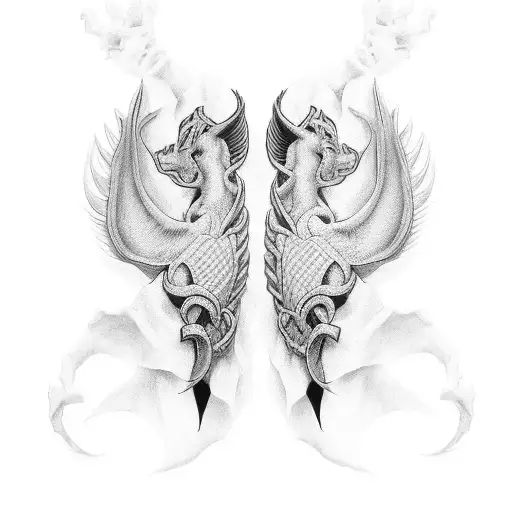 lucky deed boots tattoo design idea