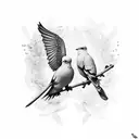 Dove and olive branch tattoo design idea