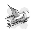Dove and olive branch tattoo design idea