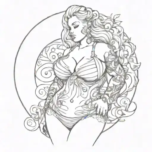 BBW wearing a bikini tattoo design idea