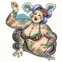 BBW wearing a bikini tattoo design idea