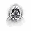 medieval Darth vader tattoo design idea