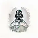 medieval Darth vader tattoo design idea