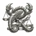 Scorpion holding balance scale   tattoo design idea
