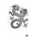 A dragon viper entwined with a yamata no orochi in a fierce battle tattoo design idea