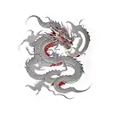 A dragon viper entwined with a yamata no orochi in a fierce battle tattoo design idea