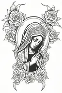 Virgin Mary crying blood  tattoo design idea
